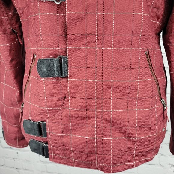 Burton Red Check Dryride Faux Fur Lined Insulated Dream Jacket Size Small S - Picture 8 of 16